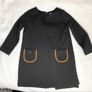 EUC black dress 2T knit elbow patch pockets